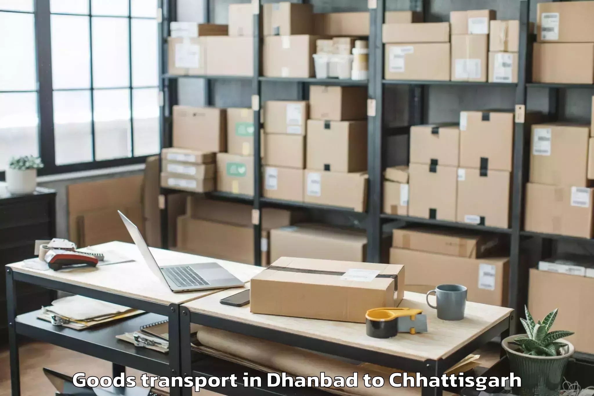 Reliable Dhanbad to Marwahi Goods Transport